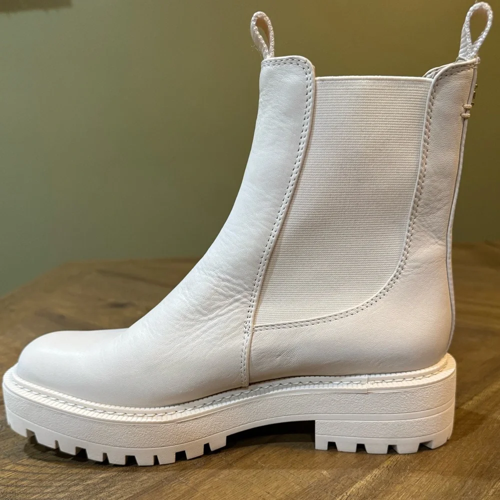 Sam Edelman Modern Ivory “Laguna” Chunky Sole Chelsea Boots Women’s Size 8 - Picture 7 of 16